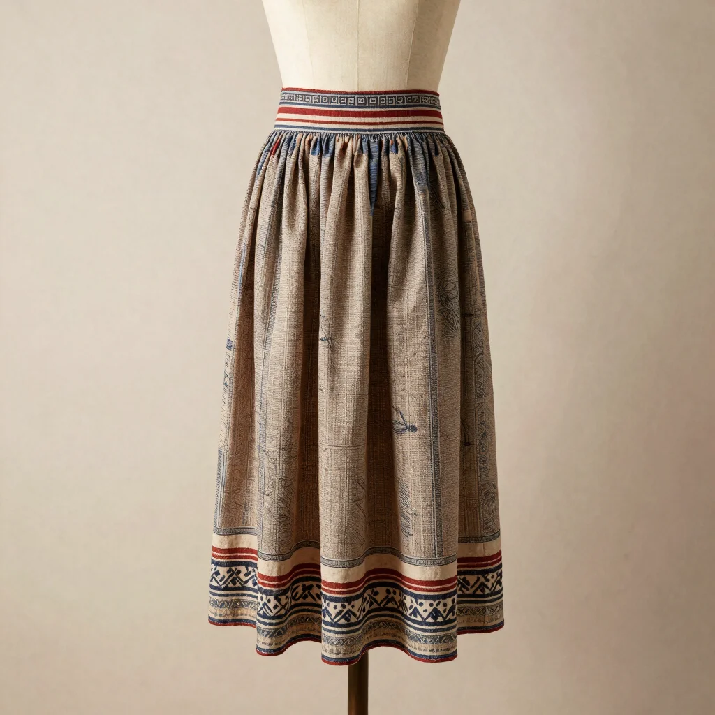 Contrast Waist Skirt